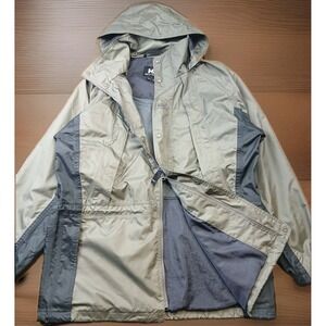 Vintage HELLY HANSEN Helly-Tech Zip Up Parka Medium Olive Green Black VTG